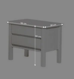 Sale Weiße Nachtkommode mit 2 Schubladen Vanilla aus Buche massiv Kommoden