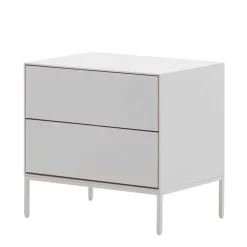 Outlet Weiße Nachtkommode mit zwei Schubladen - Dresconio Kommoden