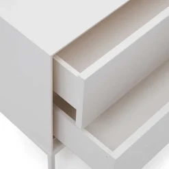 Outlet Weiße Nachtkommode mit zwei Schubladen - Dresconio Kommoden