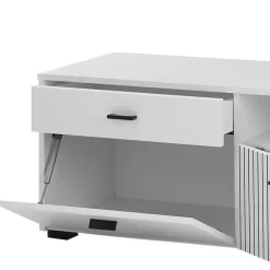 Weiße Wohnzimmerschränke & Wandboard im Set - Dualkos (vierteilig) Wohnwände