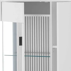 Weiße Wohnzimmerschränke & Wandboard im Set - Dualkos (vierteilig) Wohnwände