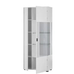 Weiße Wohnzimmerschränke & Wandboard im Set - Dualkos (vierteilig) Wohnwände