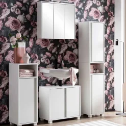 Sale Weißer Badezimmerschrank 165 cm hoch - Seriacus Schränke