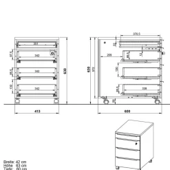 Weißer Bürotisch manuell höhenverstellbar - Sparkle Tische