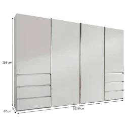 Weißer Kleiderschrank mit vier Schwebetüren - Bescaro Kleiderschränke