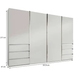 Weißer Kleiderschrank mit vier Schwebetüren - Bescaro Kleiderschränke
