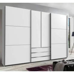 Outlet Weißer Schlafzimmerschrank in modernem Design - Gastruna Kleiderschränke