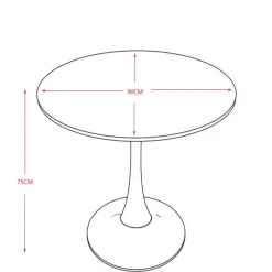 Online Weißer Sinterstein Tisch mit Trompetenfuß - Glamour Tische