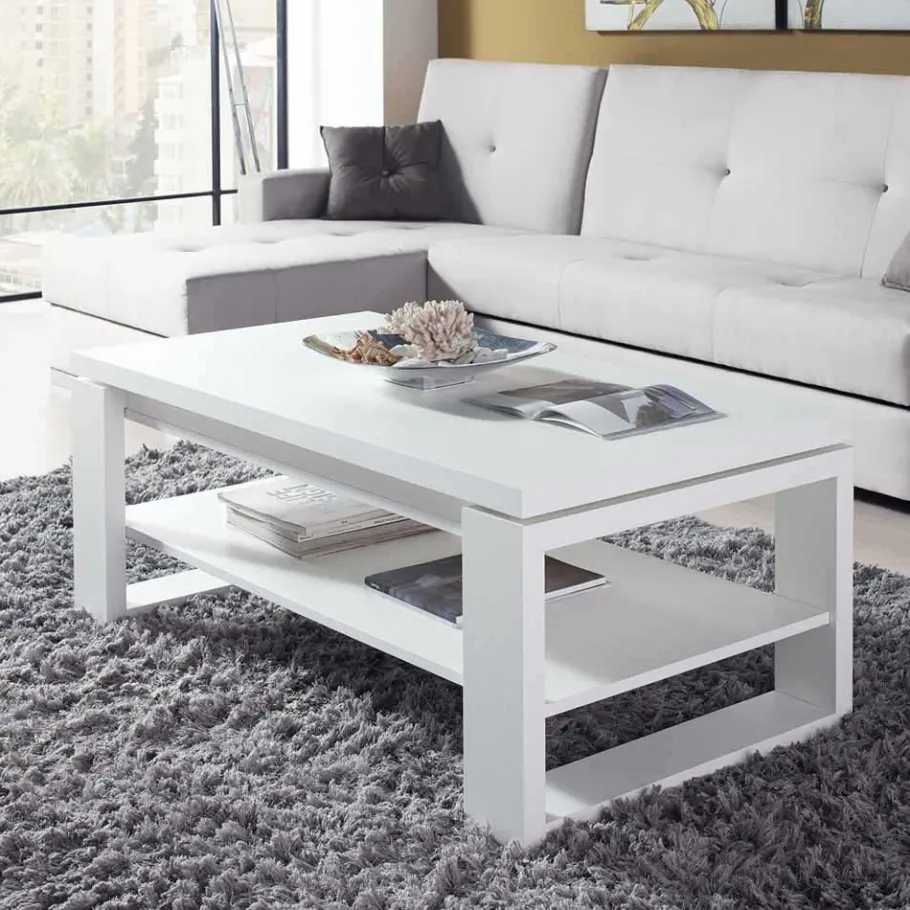 Hot Weißer Wohnzimmertisch Mercana mit Tischplatte klappbar Tische