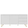 Outlet Weißes Sideboard 150cm mit Haarnadel Beinen - Donny Sideboards