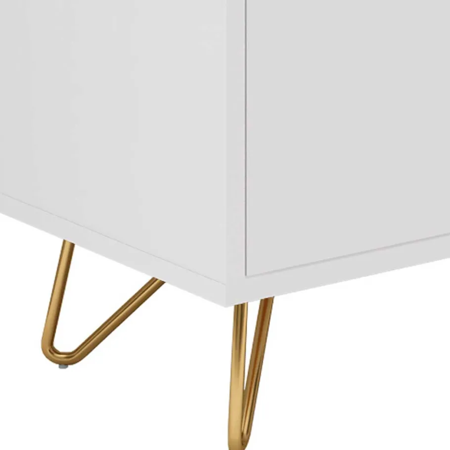 Outlet Weißes Sideboard 150cm mit Haarnadel Beinen - Donny Sideboards
