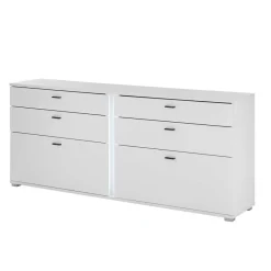 Weißes Sideboard mit vier Schubladen und zwei Klappen - Tirol Sideboards