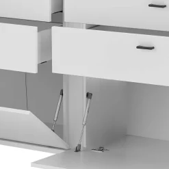 Weißes Sideboard mit vier Schubladen und zwei Klappen - Tirol Sideboards