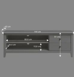 Weißes TV Board im Landhausstil - Astinion Tv & Hifi-Möbel|Lowboards