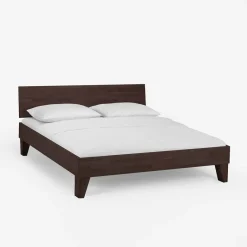 Wengefarbiges Holzbett Careful aus Buche massiv lackiert Betten