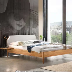 Wildbuche Bett mit Polsterkopfteil - Liancos Betten