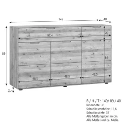 Outlet Wildeiche Anrichte aus Massivholz - Holiday Sideboards