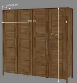 Sale Wildeiche Kleiderschrank mit Ausstattung - Memba I Kleiderschränke|Schränke