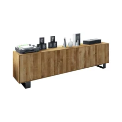 Wildeiche Lowboard Manzey mit 3 Türen Lowboards