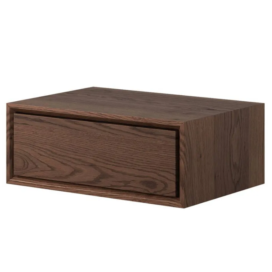 Best Wildeiche Nachtkonsole in Dunkelbraun - Hiadelia Kommoden