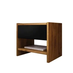 Outlet Wildeiche Nachtkonsole mit einer Schublade - Olbysca Kommoden