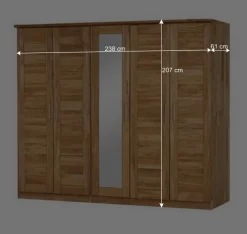 Sale Wildeiche Schlafzimmerschrank Cranos mit Spiegel Schränke