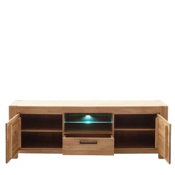 Outlet Wildeiche TV Anbauwand teilmassiv - Sophia (vierteilig) Wohnwände