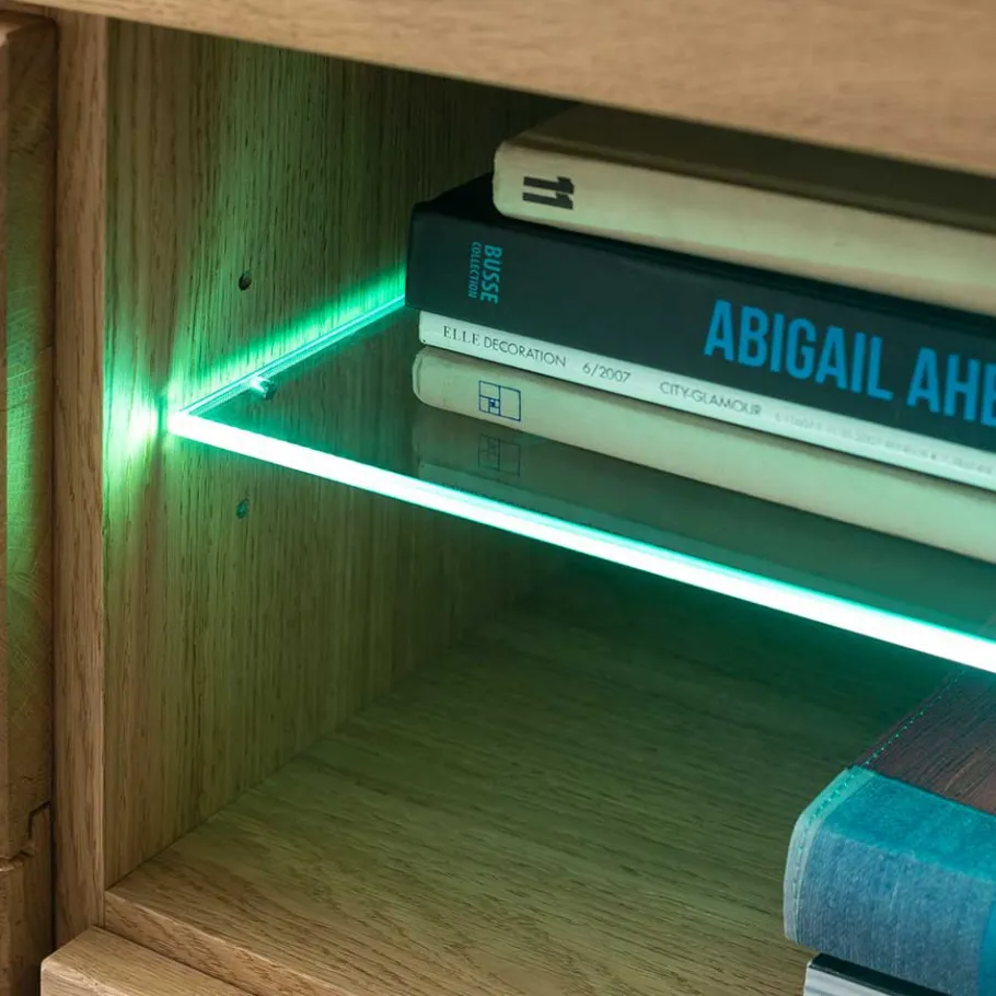 Outlet Wildeiche TV Anbauwand teilmassiv - Sophia (vierteilig) Wohnwände