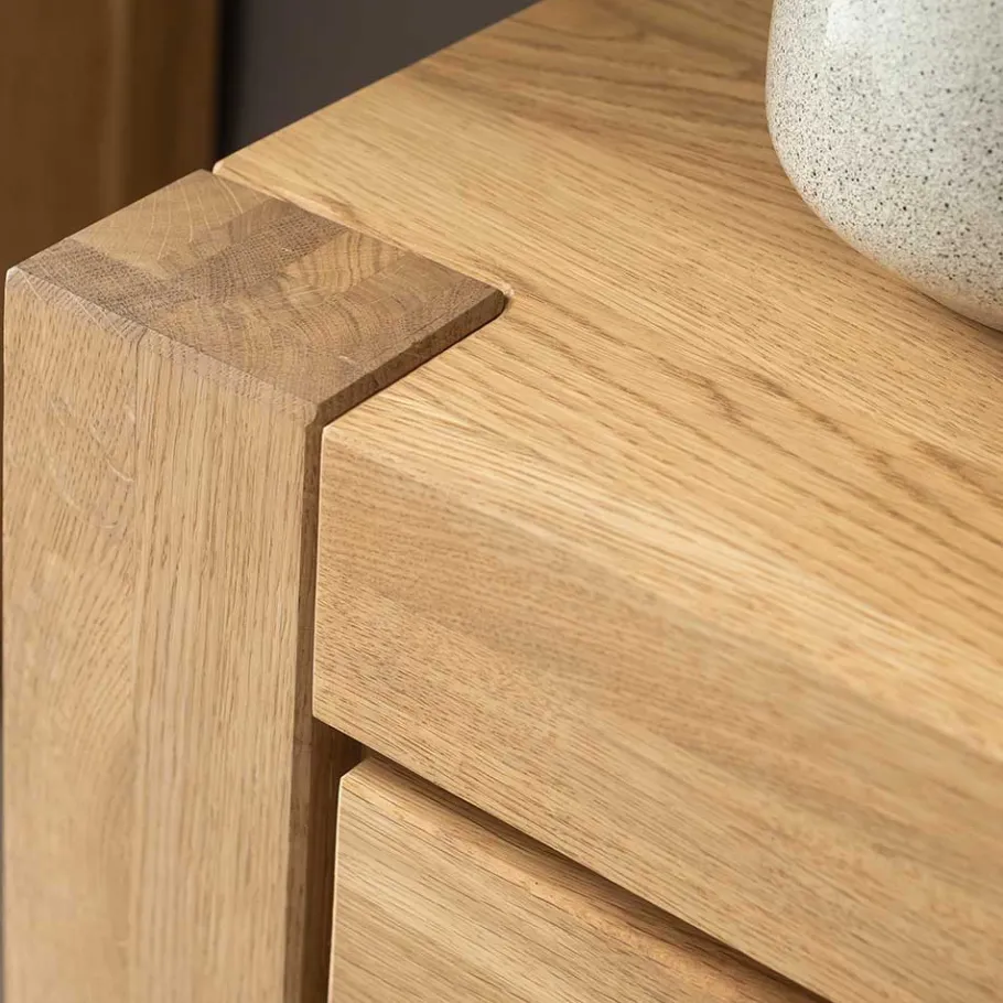 Outlet Wildeiche TV Anbauwand teilmassiv - Sophia (vierteilig) Wohnwände