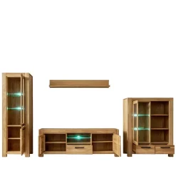 Outlet Wildeiche TV Anbauwand teilmassiv - Sophia (vierteilig) Wohnwände