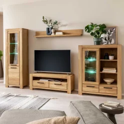 Sale Wildeiche Wohnwand Set teilmassiv - Sophia (vierteilig) WohnwÀnde