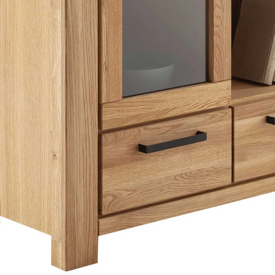 Sale Wildeiche Wohnwand Set teilmassiv - Sophia (vierteilig) Wohnwände