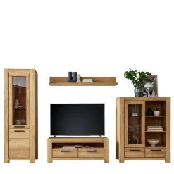 Sale Wildeiche Wohnwand Set teilmassiv - Sophia (vierteilig) Wohnwände