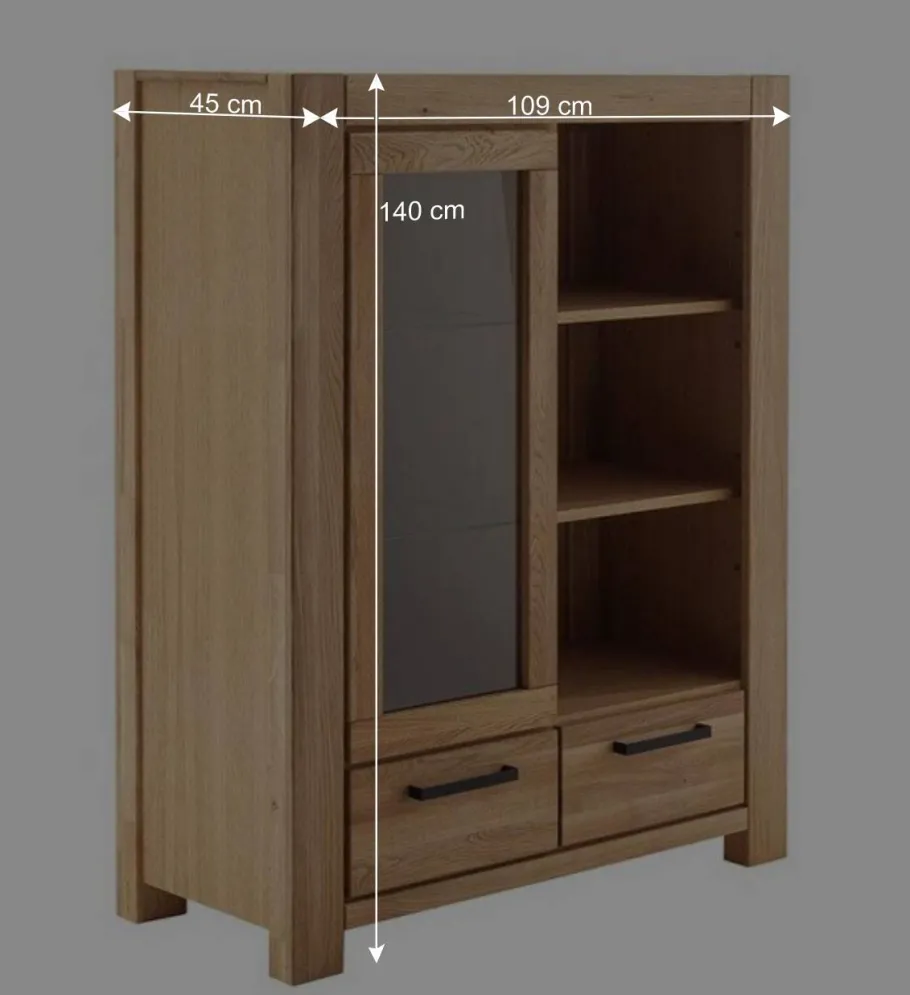 Sale Wildeiche Wohnwand Set teilmassiv - Sophia (vierteilig) Wohnwände