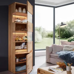 Discount Wildeiche Wohnzimmer Möbel Wohnwand - Acmida (vierteilig) Wohnwände