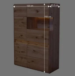 Discount Wildeiche Wohnzimmer Möbel Wohnwand - Acmida (vierteilig) Wohnwände