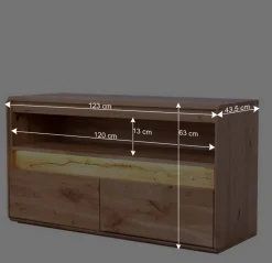 Discount Wildeiche Wohnzimmer Möbel Wohnwand - Acmida (vierteilig) Wohnwände