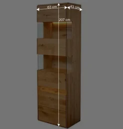 Discount Wildeiche Wohnzimmer Möbel Wohnwand - Acmida (vierteilig) Wohnwände