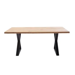 Online Wildeichetisch mit zwei X-Beinen - Soreca Tische