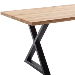 Online Wildeichetisch mit zwei X-Beinen - Soreca Tische