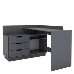 Outlet Winkelschreibtisch in Anthrazit - Korfu Tische