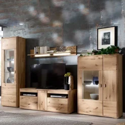 Outlet Wohnkombination in Eiche Bianco - Destal (vierteilig) Wohnwände