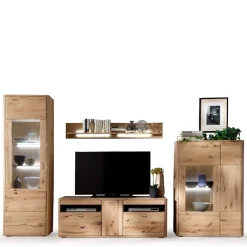 Outlet Wohnkombination in Eiche Bianco - Destal (vierteilig) Wohnwände