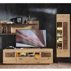 Sale Wohnkombination in Wildeiche Optik - Iniaco (dreiteilig) WohnwÀnde