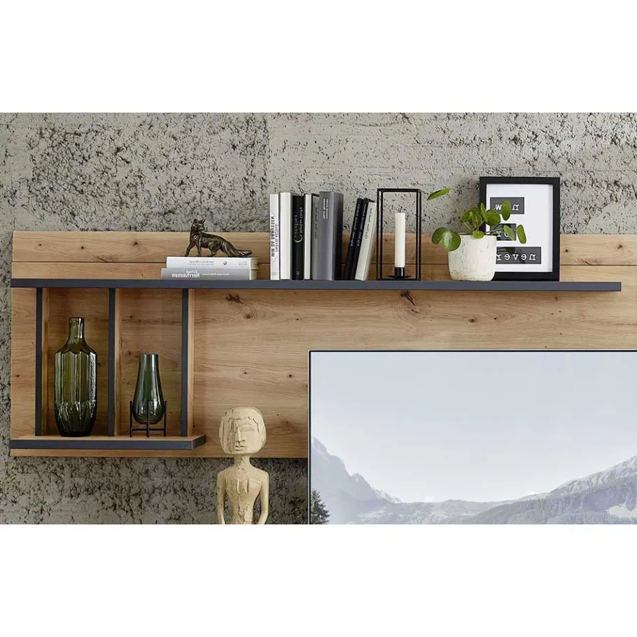 Sale Wohnkombination in Wildeiche Optik - Iniaco (dreiteilig) Wohnwände