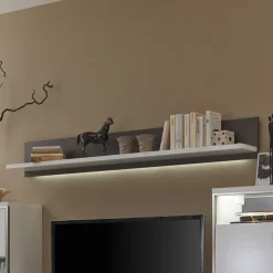 Online Wohnkombination Tacroma in Hochglanz Weiß (vierteilig) Wohnwände