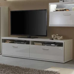 Online Wohnkombination Tacroma in Hochglanz Weiß (vierteilig) Wohnwände