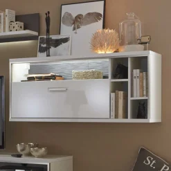 Online Wohnkombination Tacroma in Hochglanz Weiß (vierteilig) Wohnwände