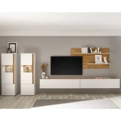 Outlet Wohnmöbel Programm 400 cm breit - Nonessia (fünfteilig) Wohnwände