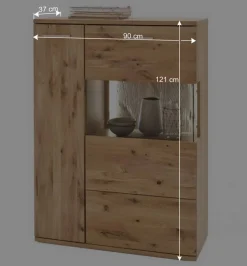 New Wohnmöbel Set in Eiche Bianco - Crokas (vierteilig) Wohnwände